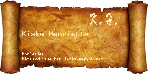 Kiska Henrietta névjegykártya